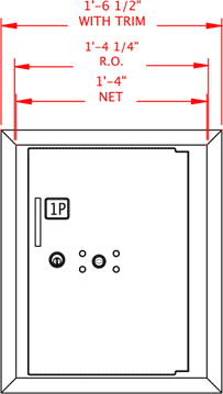 2 Parcel Lockers 4C Horizontal Mailbox Front Dimensions