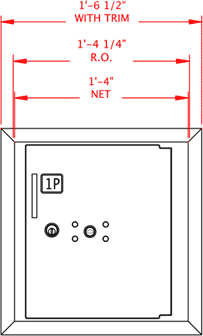 1 Parcel Locker 4C Horizontal Mailbox Front Dimensions